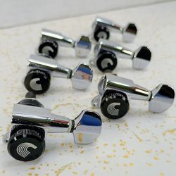 D'Addario Planet Waves Auto-Trim Guitar Tuning Machines Locking Tuners 6 In-Line Chrome