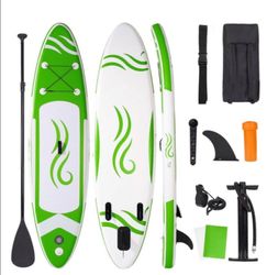 Brand New 2 Person Inflatable SUP Paddleboard w Pump Paddle Fin Leash & Backpack BNIB Never Used