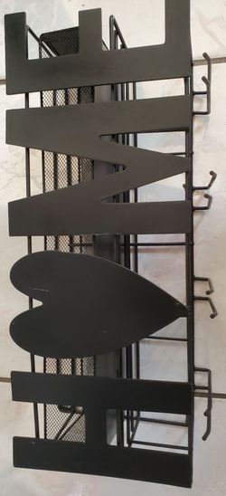 Wall-Mounted "HOME" Organizer with Hooks