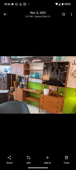Vintage Danish Teak Wall Unit Mid Century Modern
