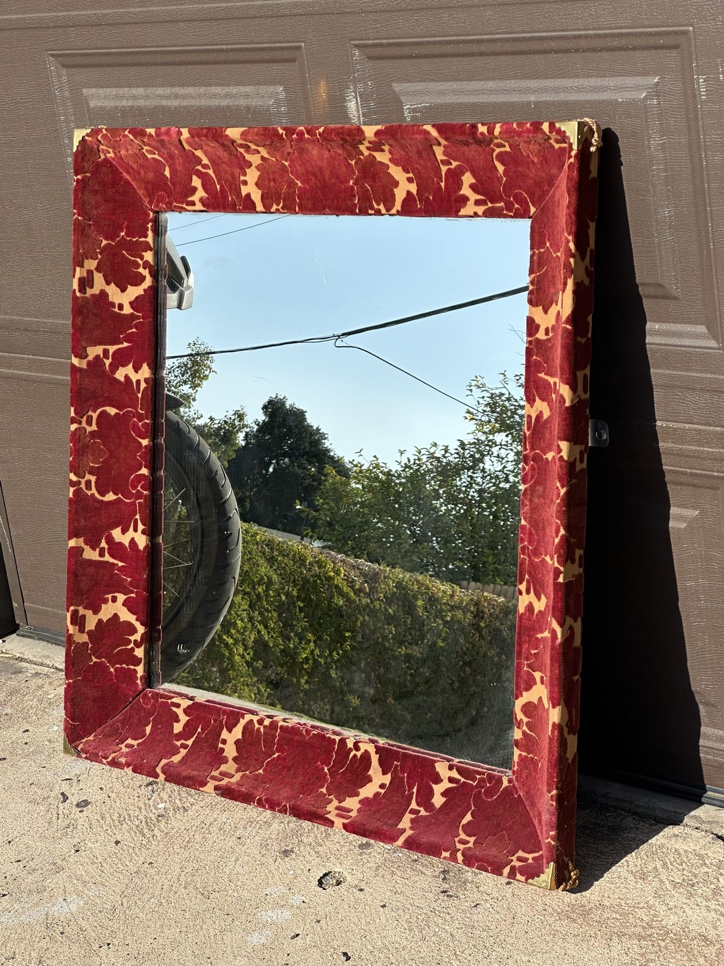 Gothic Vintage Mirror With Beautiful Velvet Frame