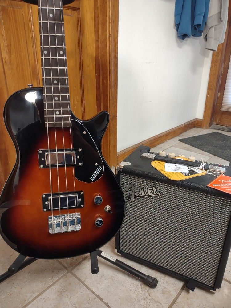 Gretsch G2220 Jet Bass & Fender Rumble 15 Bass Amp