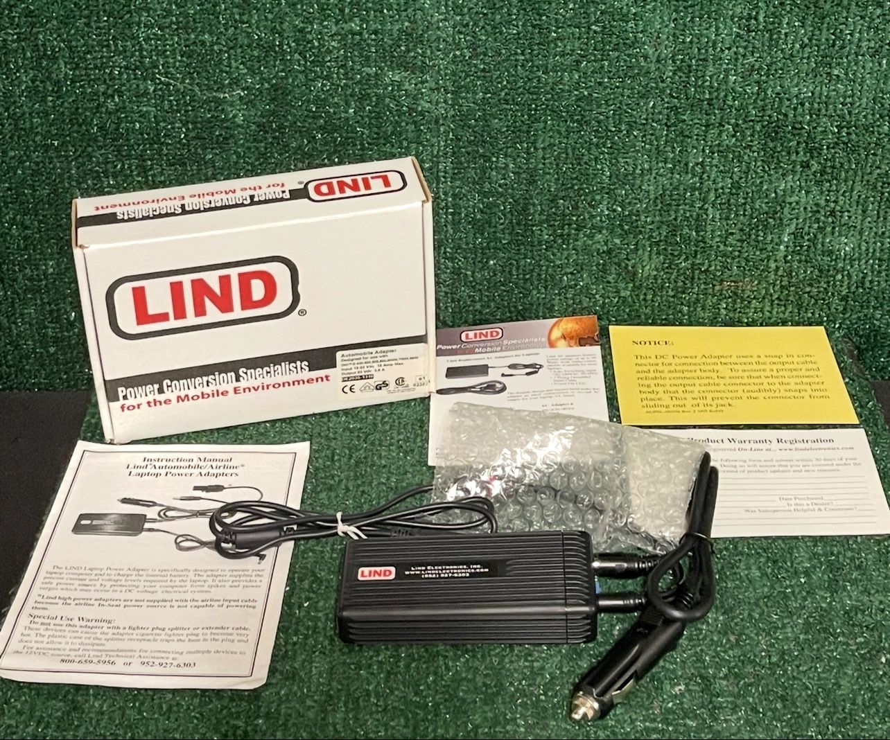 LIND DC POWER ADAPTER FOR DELL DE2035-1316 W/ CIG PLUG NEW OPEN BOX. FAST SHIP!