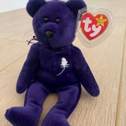 RARE Princess Diana Beanie Baby. Made In Indonesia. P.V.C Pellets 