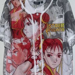 Street Fighter  Chun -LI Baseball Jersey size Medium