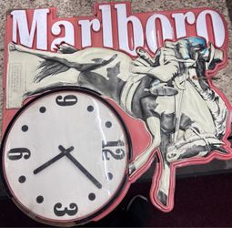 Marlboro Cowboy Advertising Wall Clock