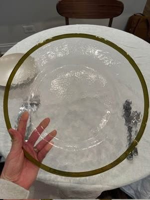 150 Glass Charger Plates With Gold Rim