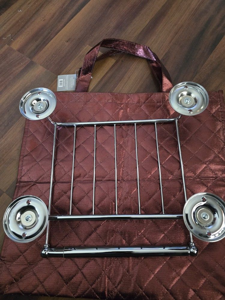 Chrome Bathroom Rack. $25