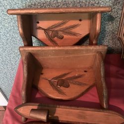 Hand-crafted in Martin, GA — Wood Shelves With Pine Decor