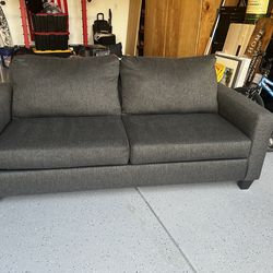 Gray sleeper sofa w/ queen memory foam mattress