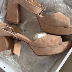Ankle Strap Suede Heels