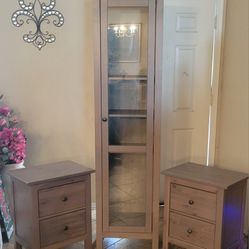 Tall Cabinet & Nightstand/drawer Set