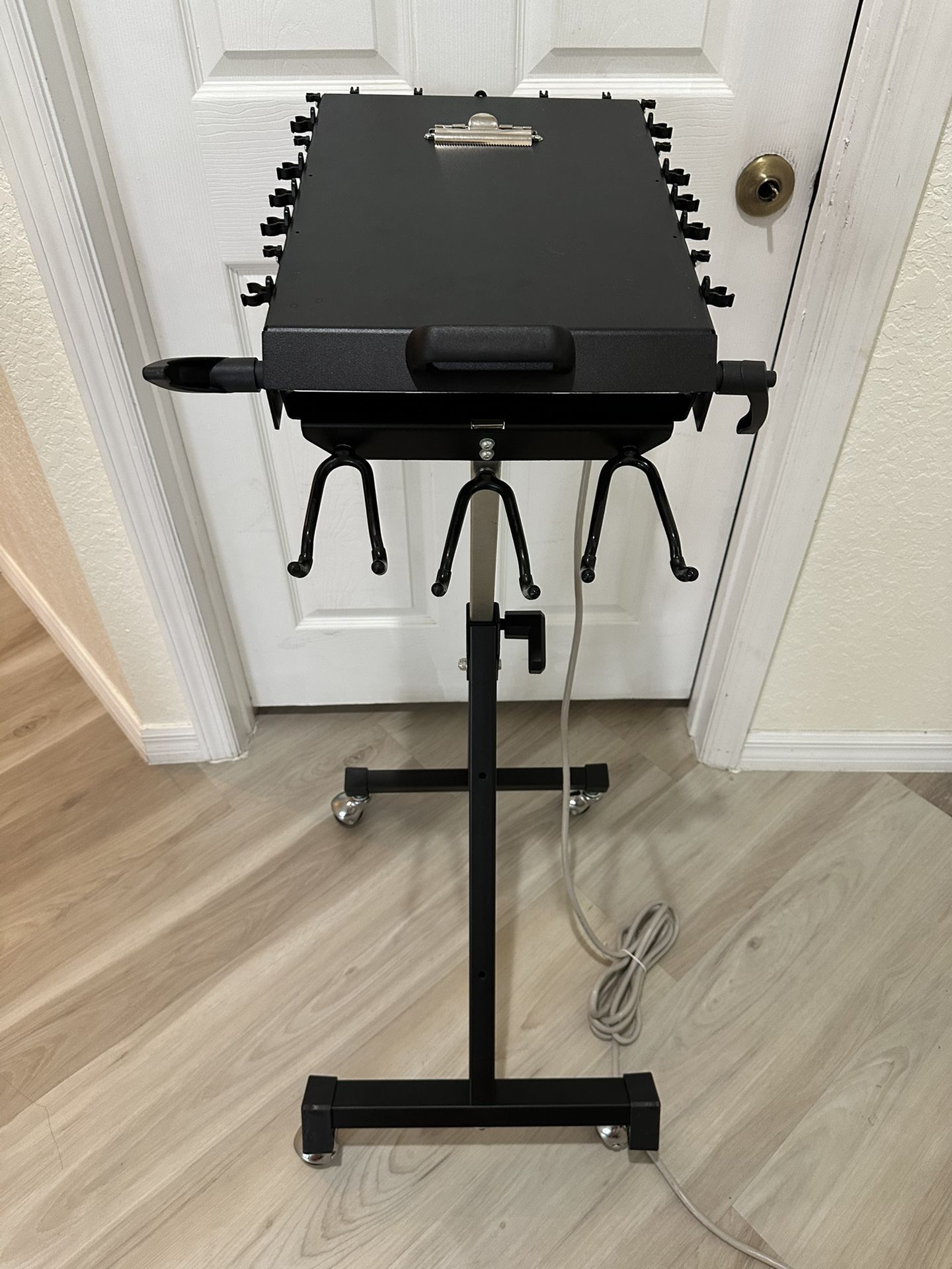 Chiropractic Therapy Cart – Rolling Stim/Equipment Stand with Power Strip
