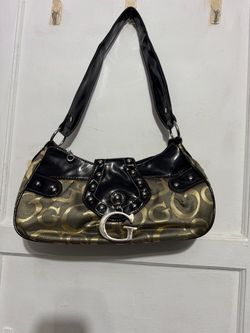 Shoulder Bag Gold Black Logo