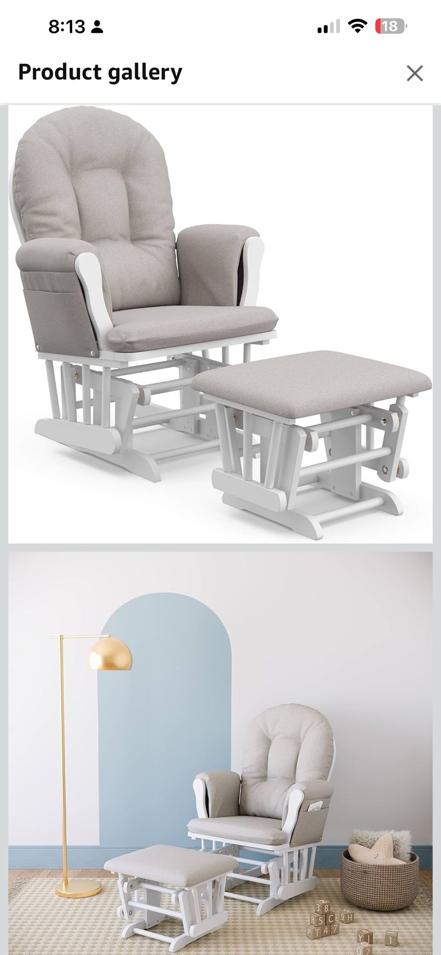 Nursery Glider And Ottoman