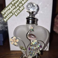 Vintage Peacok Perfume Bottle New