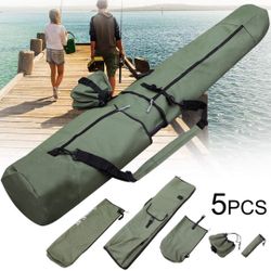 Sougayilang Fishing Rod Bag Canvas Rod Case Organizer Pole Storage Bag Fishing Rod and Reel Carrier Organizer for Travel, Gift for Father, Boyfriend a