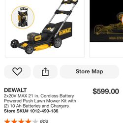 DEWALT 21 In Battery Powered Lawn Mower Kit INCLUDES 2 10 AH BATTERIES AND CHARGERS