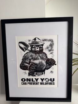 Smokey the bear print