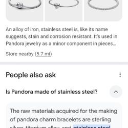 Pulcera DE Stainless Steel  Pandora  Con 2 Charms