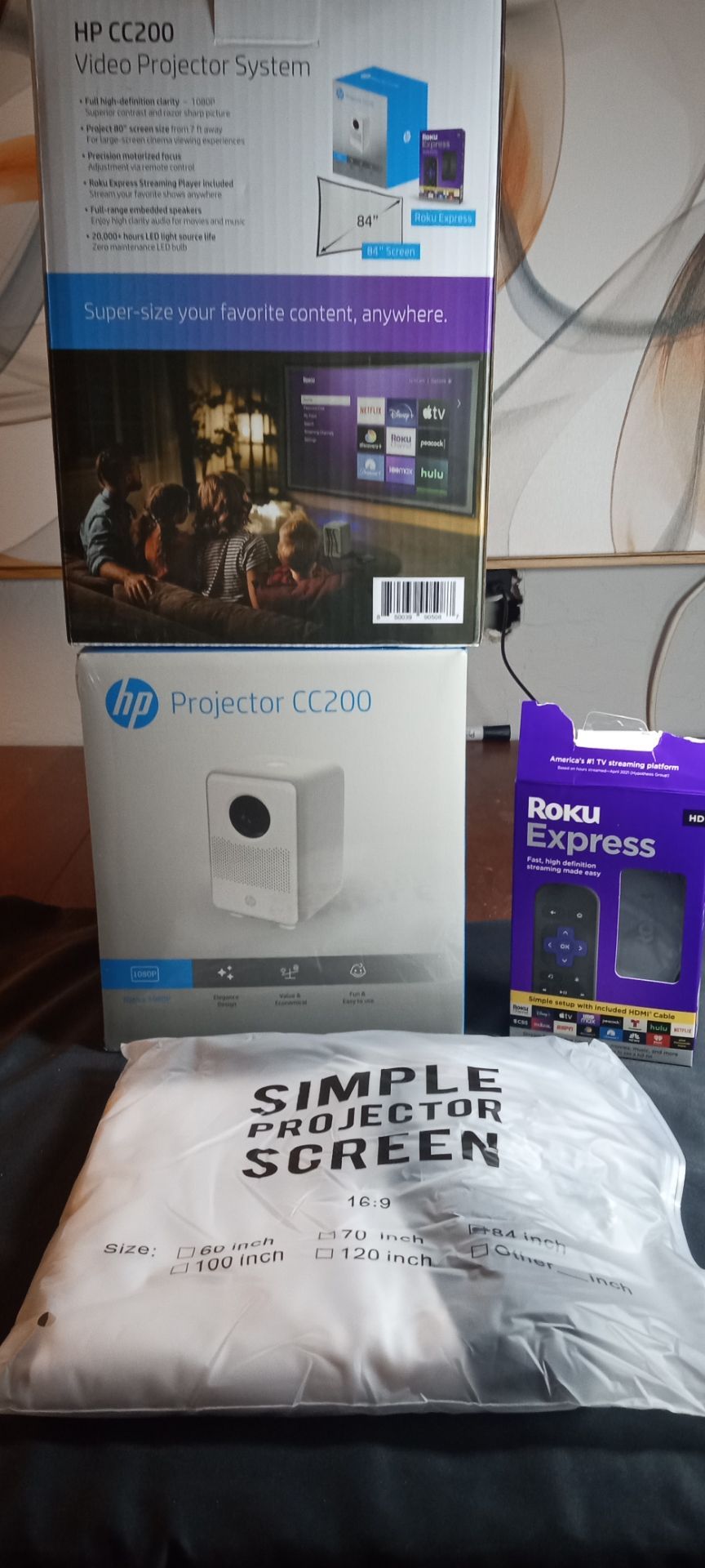 HP projector cc200 model with Roku Expressprojector