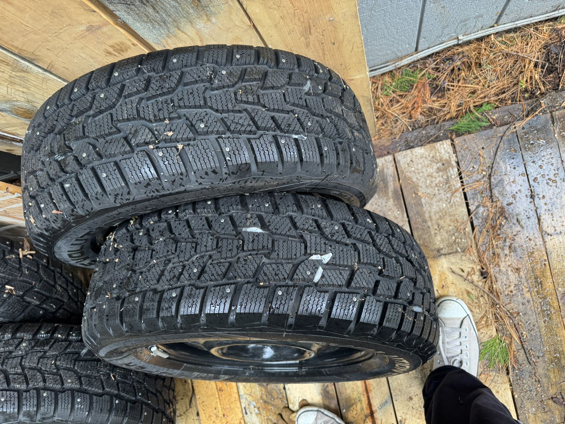 16 Inch Tires With Studs.  Mounted