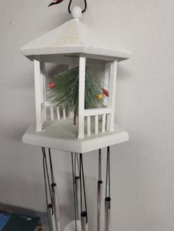 Two Christmas birdhouses and a wind chime Thumbnail