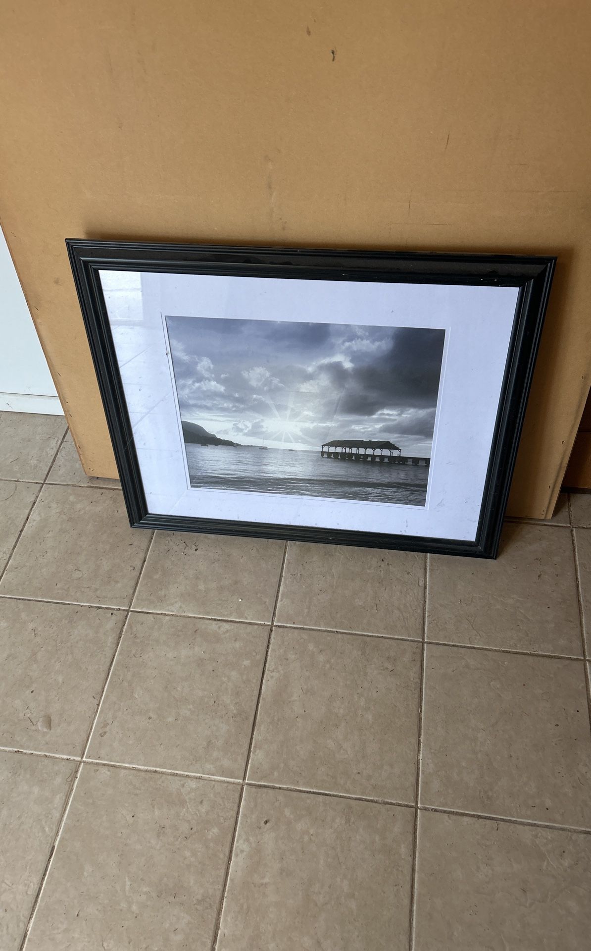 Framed Wall Art Photography Poster Black and White  31.5w x 25.5h