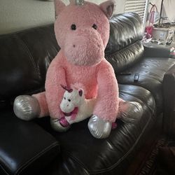 Unicorn. Huge And Cute With A Baby 