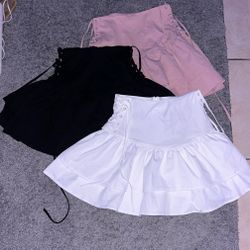 Skirts bundle (Sold all together), Pink, Black, and White, S/M