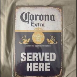 Corona Beer Metal Bar Sign