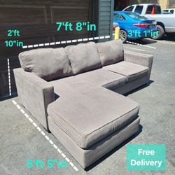 Free Delivery | Gray Egan II Modern Sectional Couch Sofa with Reversible Chaise by Living Spaces