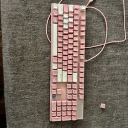 Pink 100% Keyboard Blue Switches Works Perfect 