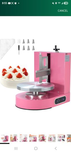 VEVOR Cake Decorating Machine, Cake Cream Spreading Coating Smearing Machine, Low Noise Cake Frosting Machine, Turntable with Adjustable Scraper, f