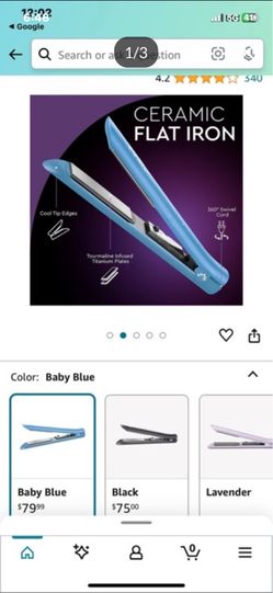 CERAMIC FLAT IRON Was $80 SUTRA Professional Ceramic Flat Iron, Ionic Technology,