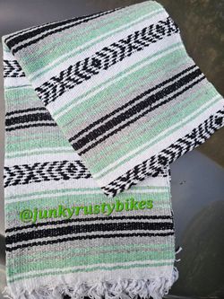 New mint green falsa mexican blanket