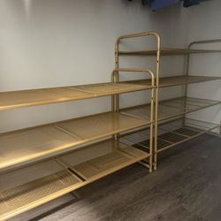 2 Gold Shoe Racks
