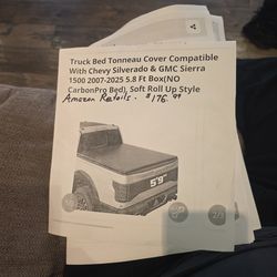 Leather roll up bed cover for a 20:07 to 20:25 Chevy. Silverado GMC Sierra 1500