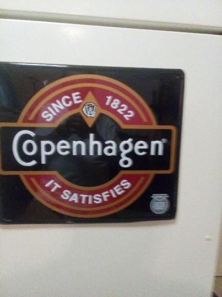 Copenhagen Signs ,stickers, Brass Lid Openers And Spittoons