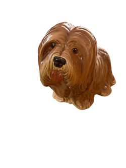 Vintage 1983 Large Ceramic Shih Tzu Dog Statue – 22” Collectible Home Deco