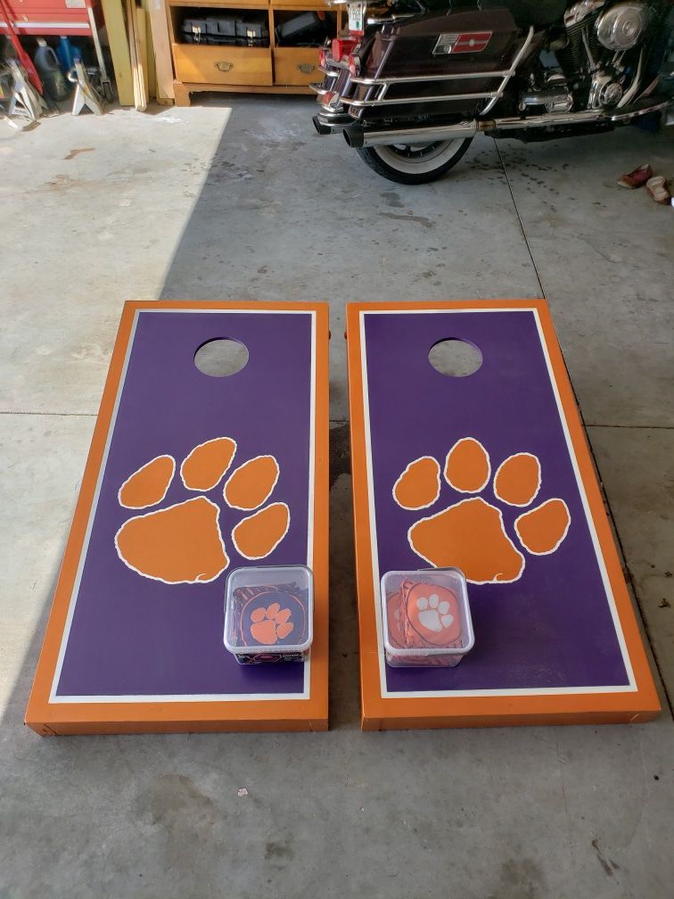 Clemson cornhole boards