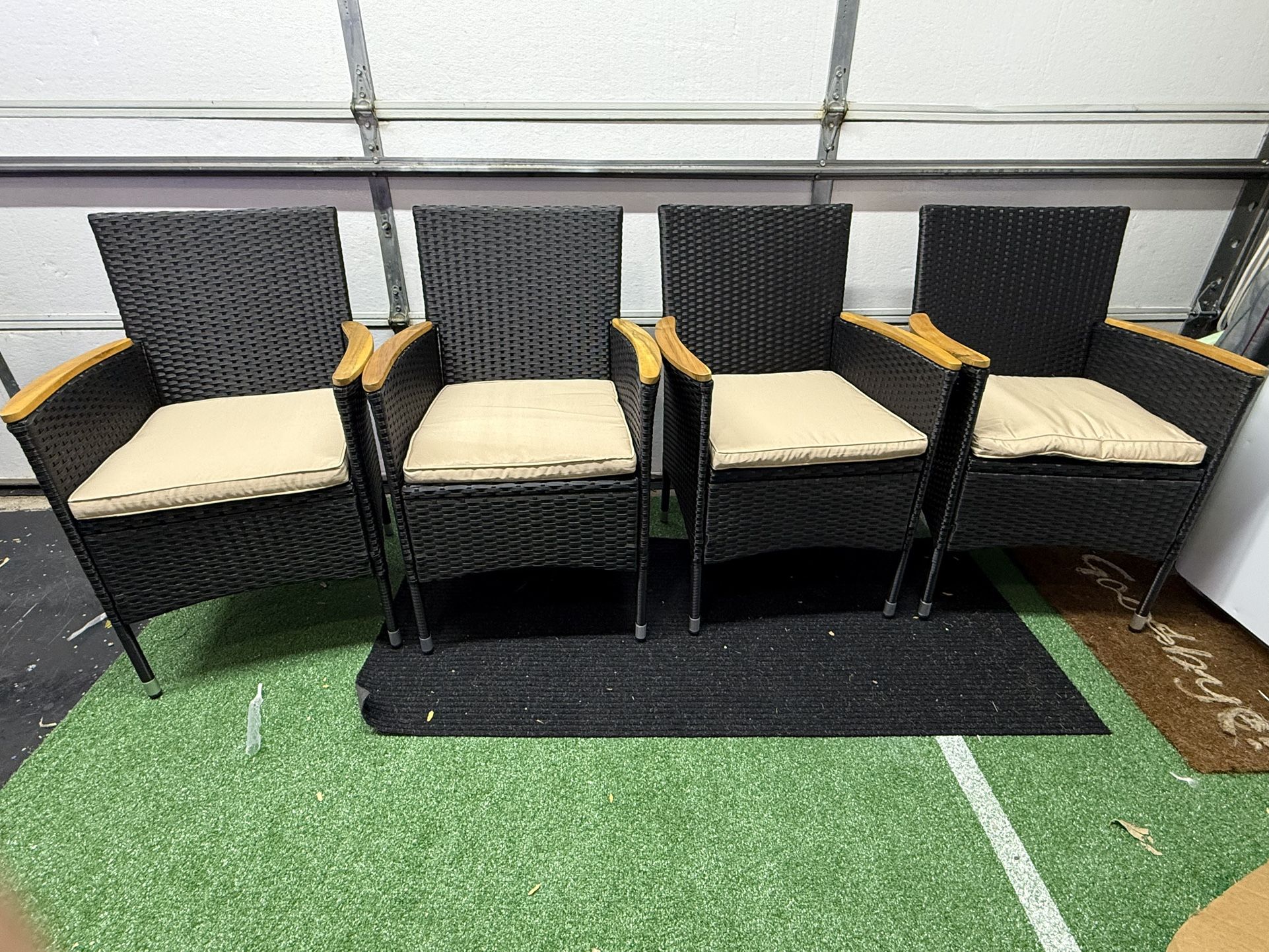 Patio Chairs Wicker Outdoor Furniture Set Of 4