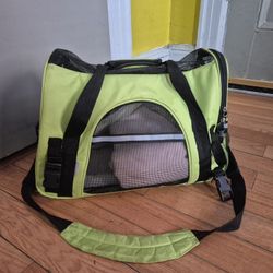 Green Pet Carrier Bag With Free Blanket 