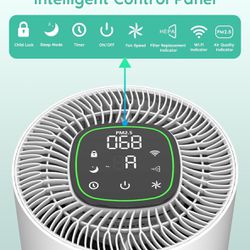 Smart Wi-Fi Air Purifier, H13 True HEPA Filter, Air Purifiers for Home Large