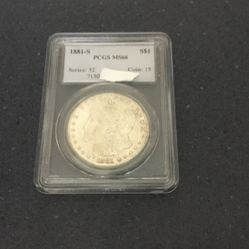Morgan Silver Dollar 1881 S PCGS MS66