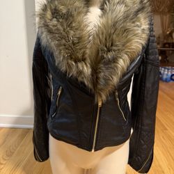 Faux Leather Women’s Jacket