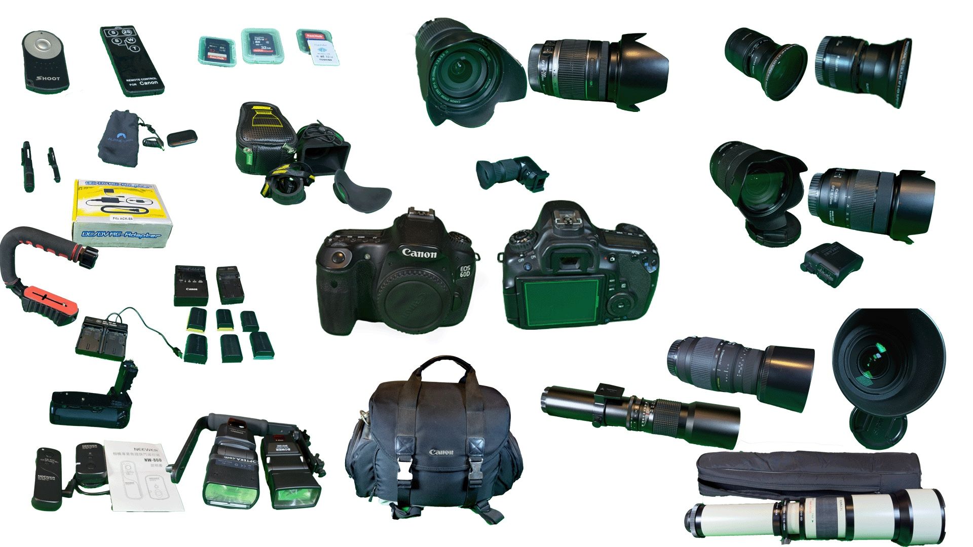 Canon EOS 60 D And Seven Lenses + Accessories