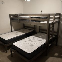 Triple Bunk Bed Frame With Mattresses 