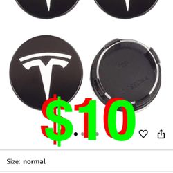 JPEGU - Set of 4 Car Hub Centre Caps for Tesla Model S X 3 Y Roadster 56mm ABS Aluminum Wheel Center Caps ABS Plastic Snap-On Fit Car Wheel Rim Caps,D