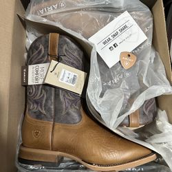  Ariat Cattle Rodeo Square Toe Cowboy Western “Mens Size 12 Wide” Work Boots 